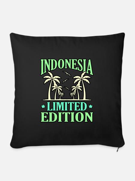 Indonesien - Sofakissenbezug 45 x 45 cm - Schwarz