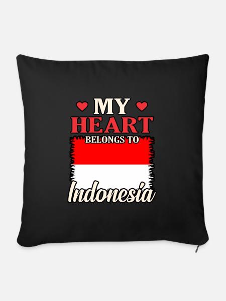 Indonesien - Sofakissenbezug 45 x 45 cm - Schwarz