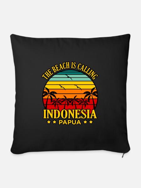 Indonesien - Sofakissenbezug 45 x 45 cm - Schwarz
