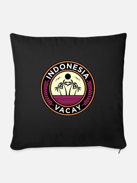 Indonesien - Sofakissenbezug 45 x 45 cm - Schwarz