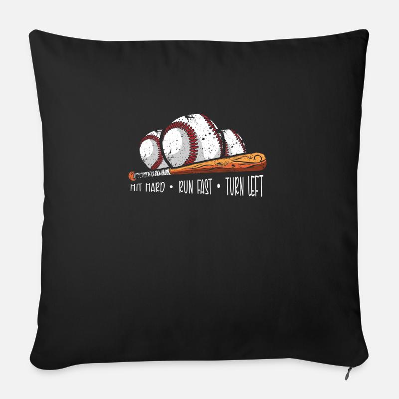 Baseball présent home run joueur de baseball athlète - Housse de coussin décorative 45 x 45 cm - noir