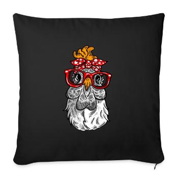 Mother Chicken Retro Hen Design - Sofa pillowcase 17,3'' x 17,3'' (45 x 45 cm) - black - Front