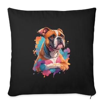 German Boxer Dog Drawing for Dog Lovers - Sofa pillowcase 17,3'' x 17,3'' (45 x 45 cm) - black - Front