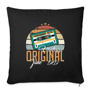Original Juin 1969 Né 1969 Rétro - Housse de coussin décorative 45 x 45 cm - noir - Devant