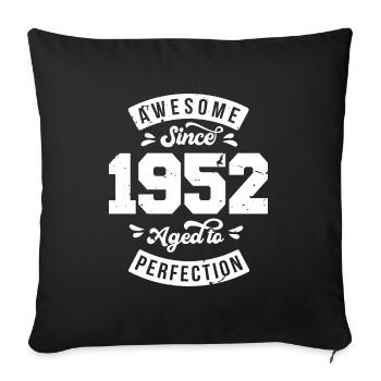 Anniversaire vintage 1952 - rétro 1952 - Housse de coussin décorative 45 x 45 cm - noir - Devant