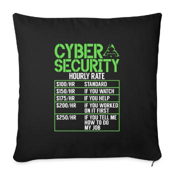 Piratage informatique en cybersécurité - Housse de coussin décorative 45 x 45 cm - noir - Devant