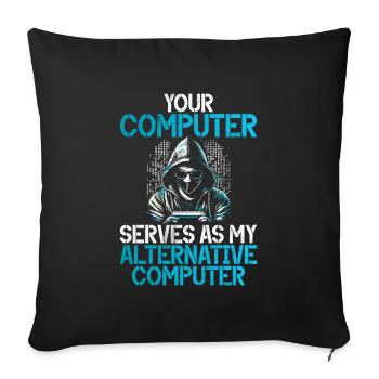 Piratage informatique en cybersécurité - Housse de coussin décorative 45 x 45 cm - noir - Devant
