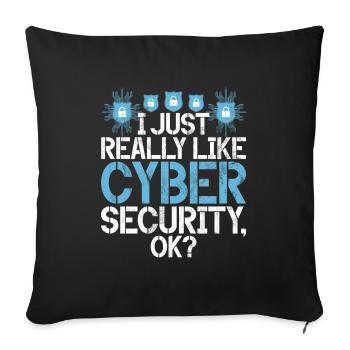 Piratage informatique en cybersécurité - Housse de coussin décorative 45 x 45 cm - noir - Devant