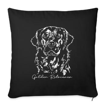 GOLDEN RETRIEVER Wilsigns portrait de chien chien chien - Housse de coussin décorative 45 x 45 cm - noir - Devant