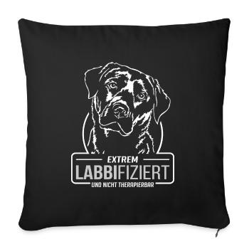 LABBIFIZIERT Labrador Retriever Labbi Wilsigns - Sofakissenbezug 45 x 45 cm - Schwarz - Vorne