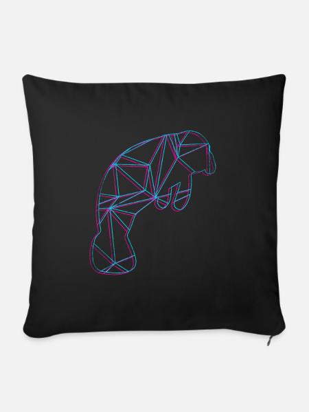 Polygon Seekuh - Sofakissenbezug 45 x 45 cm - Schwarz