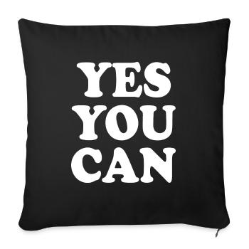Yes you can - Sofa pillowcase 17,3'' x 17,3'' (45 x 45 cm) - black - Front