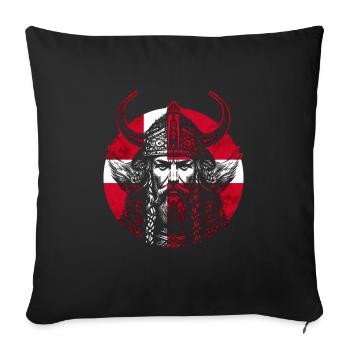 Dänischer Wikinger Krieger - Sofakissenbezug 45 x 45 cm - Schwarz - Vorne