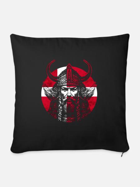 Dänischer Wikinger Krieger - Sofakissenbezug 45 x 45 cm - Schwarz