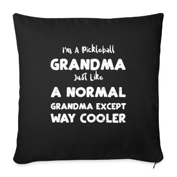 Je suis une grand-mère pickleball Just Li... - Housse de coussin décorative 45 x 45 cm - noir - Devant