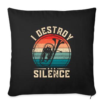 Euphonium Horn I Destroy Silence - Housse de coussin décorative 45 x 45 cm - noir - Devant