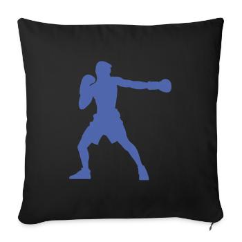 Boxer silhouette, vivid boxing design - Sofa pillowcase 17,3'' x 17,3'' (45 x 45 cm) - black - Front