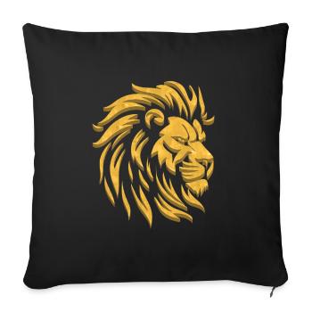 Golden Lion | Lion Head Gold - Sofa pillowcase 17,3'' x 17,3'' (45 x 45 cm) - black - Front
