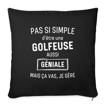 Gameuse GÉNIALE - Housse de coussin décorative 45 x 45 cm - noir - Devant