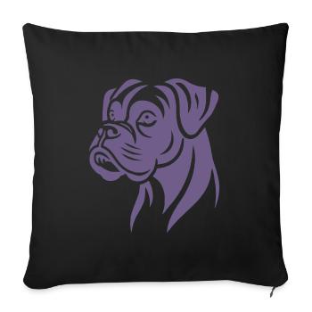 Dog Boxer Head Silhouette Minimalist - Sofa pillowcase 17,3'' x 17,3'' (45 x 45 cm) - black - Front
