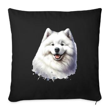 Chien Samoyède Cadeaux Mignon Samoyède Chien Graphique - Housse de coussin décorative 45 x 45 cm - noir - Devant