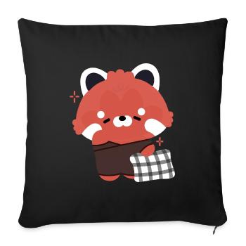Sleepy Red Panda - Sofa pillowcase 17,3'' x 17,3'' (45 x 45 cm) - black - Front