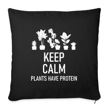 Keep calm plants have protein graphic - Sofa pillowcase 17,3'' x 17,3'' (45 x 45 cm) - black - Front