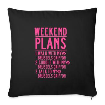 Brussels Griffon Dog Mama Mom mistress for her - Sofa pillowcase 17,3'' x 17,3'' (45 x 45 cm) - black - Front