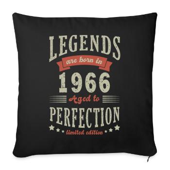 legend born in 1966 Birthday gift 56 years - Sofa pillowcase 17,3'' x 17,3'' (45 x 45 cm) - black - Front