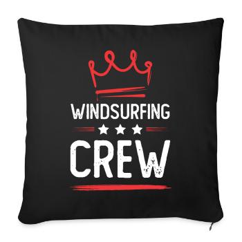Windsurfing Crew - Sofakissenbezug 45 x 45 cm - Schwarz - Vorne