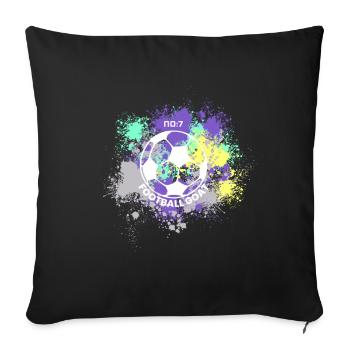 FOOTBALL NO: 7 GOAT SPRAY PAINT FOOTBALL GIFT - Sofa pillowcase 17,3'' x 17,3'' (45 x 45 cm) - black - Front