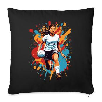 Handballerin Streetwear Ikonischer Style - Sofakissenbezug 45 x 45 cm - Schwarz - Vorne
