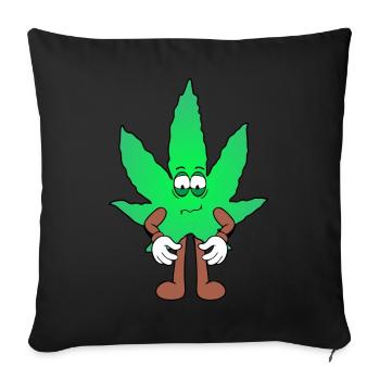 Der Bloom - Weed Cannabis Stoned Hanf Marihuana - Sofakissenbezug 45 x 45 cm - Schwarz - Vorne