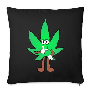 Der Bloom - Weed Cannabis Stoned Hanf Marihuana - Sofakissenbezug 45 x 45 cm - Schwarz - Vorne