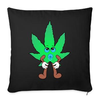 Der Bloom - Baby Bloom Weed Cannabis Marihuana - Sofakissenbezug 45 x 45 cm - Schwarz - Vorne
