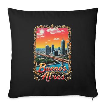 Buenos Aires Skyline – Argentine Cityscape - Sofa pillowcase 17,3'' x 17,3'' (45 x 45 cm) - black - Front