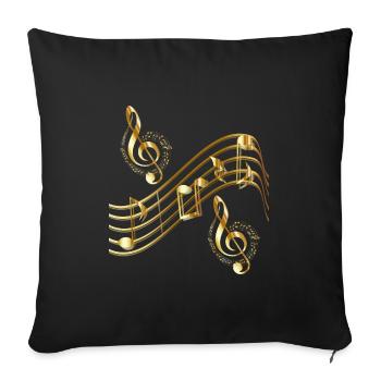 Music: sheet music, scale - Sofa pillowcase 17,3'' x 17,3'' (45 x 45 cm) - black - Front