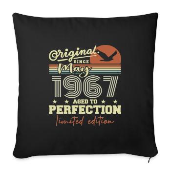 May 1967 | Cadeau Anniversaire Mai 1967 mai 1967 - Housse de coussin décorative 45 x 45 cm - noir - Devant