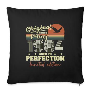 May 1984 | Cadeau Anniversaire Mai 1984 mai 1984 - Housse de coussin décorative 45 x 45 cm - noir - Devant