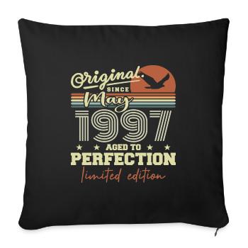 May 1997 | Cadeau Anniversaire Mai 1997 mai 1997 - Housse de coussin décorative 45 x 45 cm - noir - Devant
