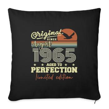 August 1965 Birthday August 1965 Vintage August 1965 - Sofa pillowcase 17,3'' x 17,3'' (45 x 45 cm) - black - Front