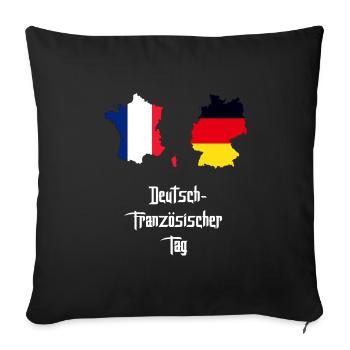 German-French day holiday - Sofa pillowcase 17,3'' x 17,3'' (45 x 45 cm) - black - Front