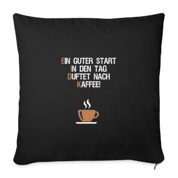 Coffee Gift Idea - Sofa pillowcase 17,3'' x 17,3'' (45 x 45 cm) - black - Front