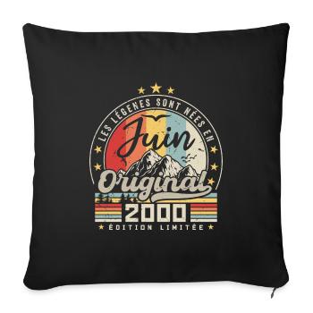 Juin 2000 Anniversaire 2000 Juin Légendes - Housse de coussin décorative 45 x 45 cm - noir - Devant