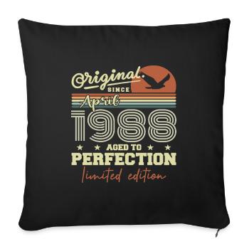 Cadeau Avril 1988 | 37ème Anniversaire Avril 1988 - Housse de coussin décorative 45 x 45 cm - noir - Devant