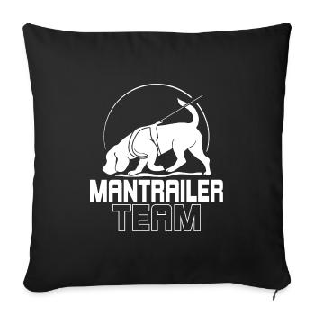 MANTRAILER TEAM Chien Sports Recherche Chien Chien Chien - Housse de coussin décorative 45 x 45 cm - noir - Devant