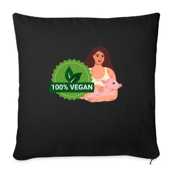 100% vegan - Sofa pillowcase 17,3'' x 17,3'' (45 x 45 cm) - black - Front