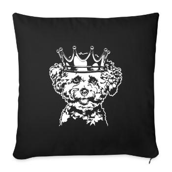 Bichon Frise Crown Dogs Dog Wilsigns - Housse de coussin décorative 45 x 45 cm - noir - Devant