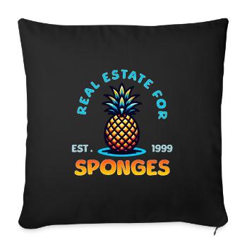Real Estate for Sponges / Home Sweet Pineapple - Sofa pillowcase 17,3'' x 17,3'' (45 x 45 cm) - black - Front