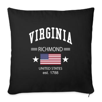 Virginia - Sofa pillowcase 17,3'' x 17,3'' (45 x 45 cm) - black - Front